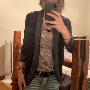 Women’s grey cotton burnout shrug